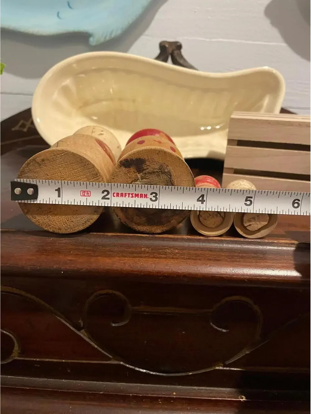 Vintage Wooden Chef Salt and Pepper Shakers - Two Sets